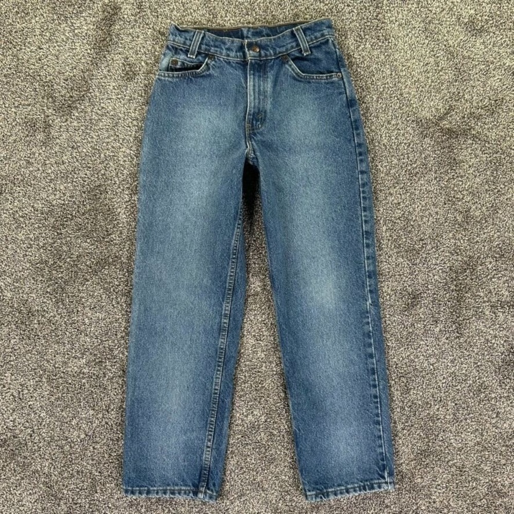 Levis 550 Orange Tab Relaxed Fit Blue Denim Jeans Womens 14x27 Regular USA Made